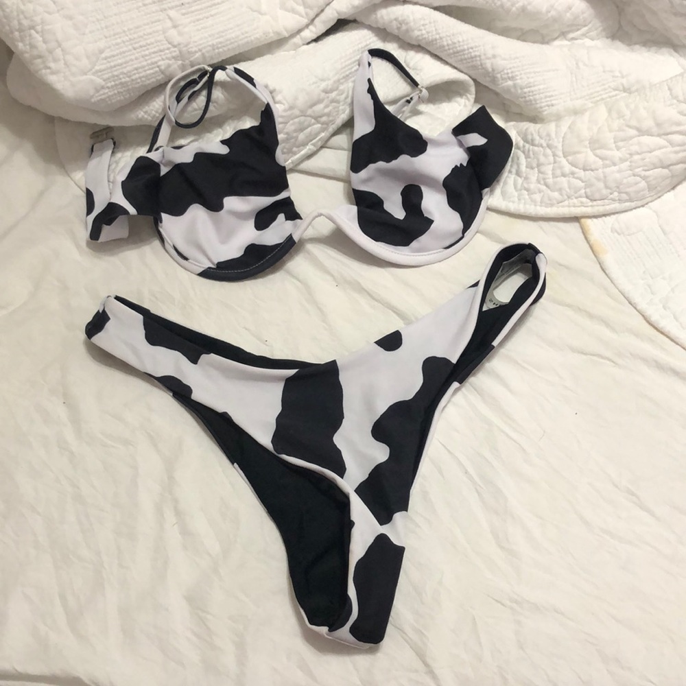 cow print bikini